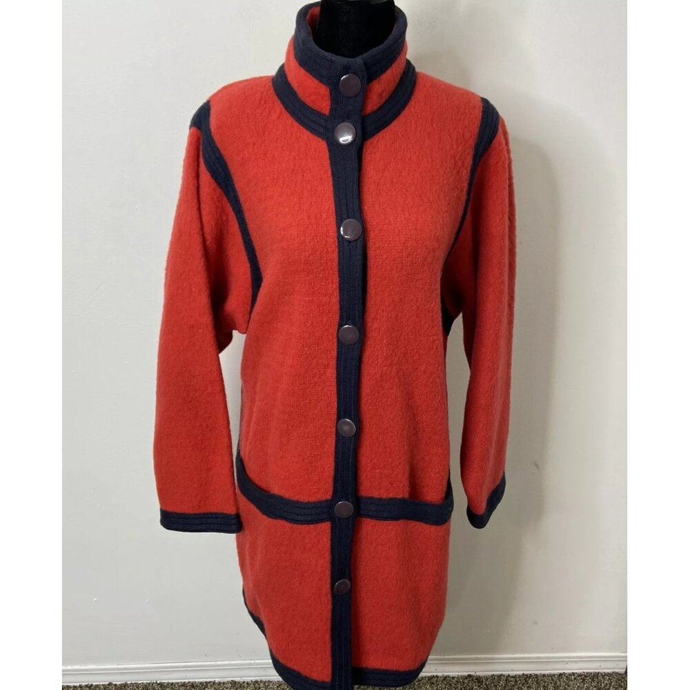Vintage Spanner Imports 70s Mohair Wool Hipster Red Coat Russian Red Army Style